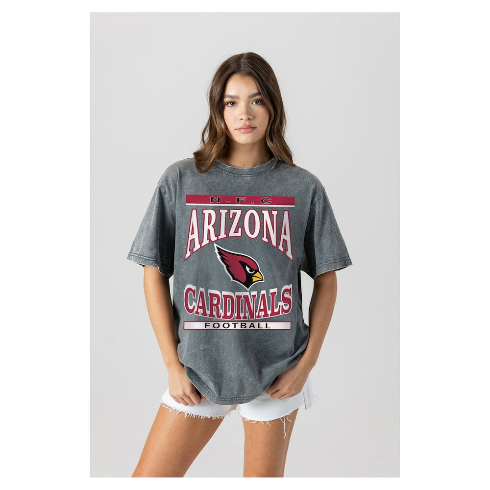 Arizona Cardinals Gameday Couture Women's Oversized Classic Grind Washed T-Shirt | NFL New
