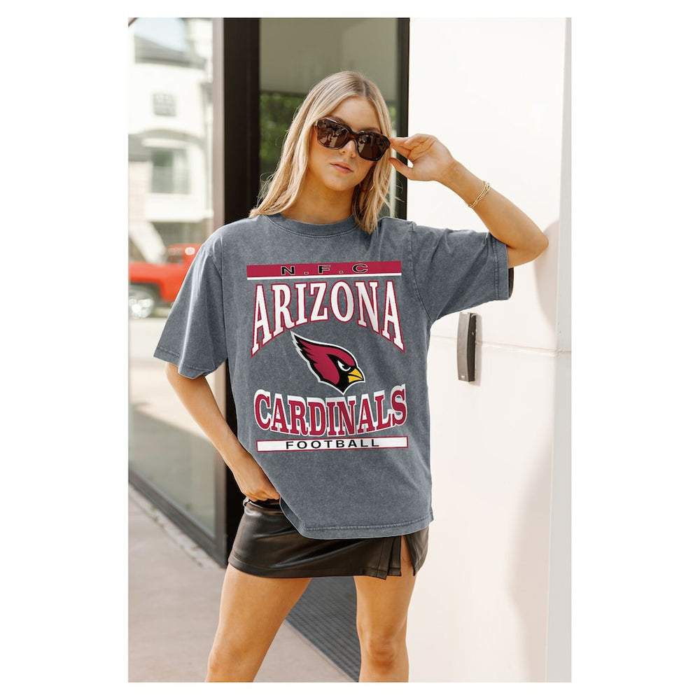 Arizona Cardinals Gameday Couture Women's Oversized Classic Grind Washed T-Shirt | NFL New