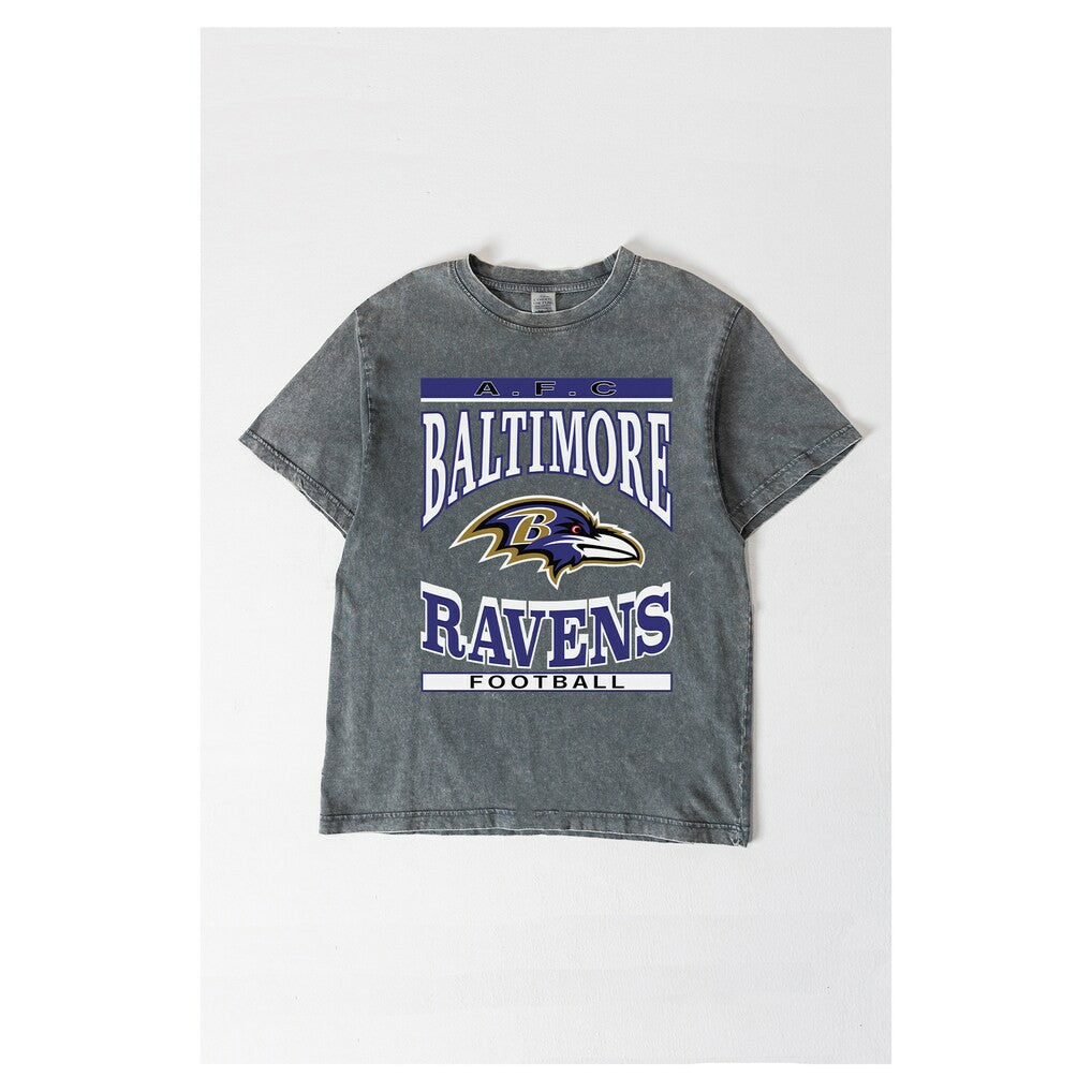 Baltimore Ravens Gameday Couture Women's Oversized Classic Grind Washed T-Shirt | NFL New