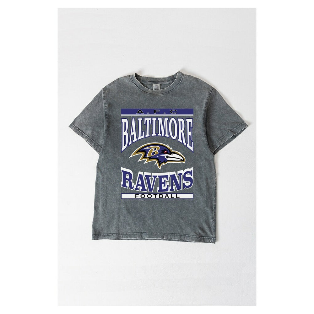 Baltimore Ravens Gameday Couture Women's Oversized Classic Grind Washed T-Shirt | NFL New