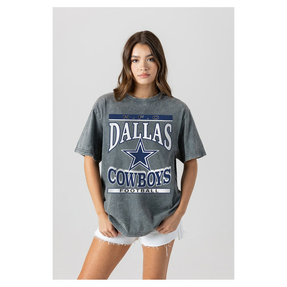 Dallas Cowboys Gameday Couture Women's Oversized Classic Grind Washed T-Shirt | NFL US