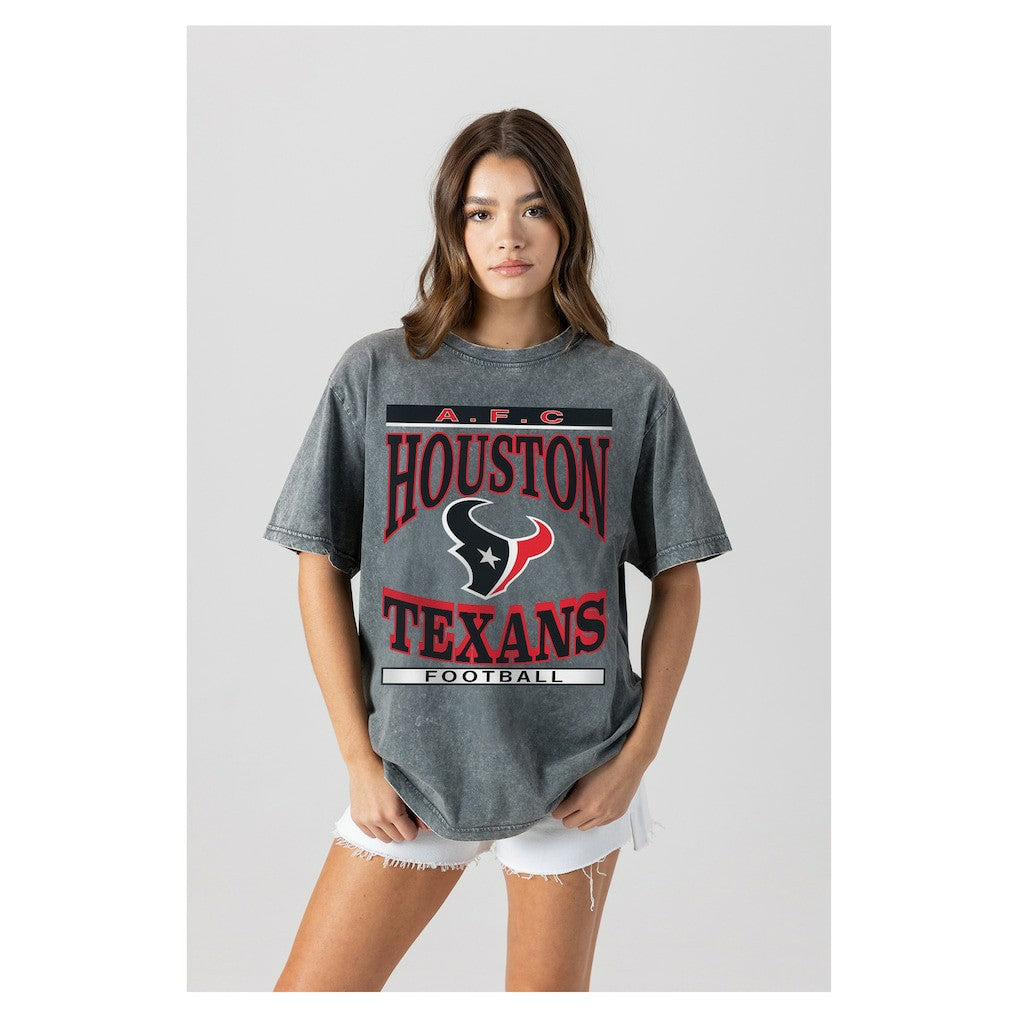 Houston Texans Gameday Couture Women's Oversized Classic Grind Washed T-Shirt | NFL New