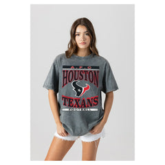Houston Texans Gameday Couture Women's Oversized Classic Grind Washed T-Shirt | NFL New