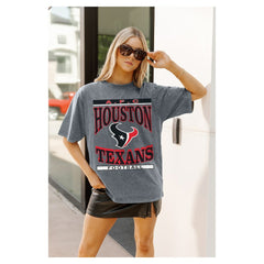 Houston Texans Gameday Couture Women's Oversized Classic Grind Washed T-Shirt | NFL New