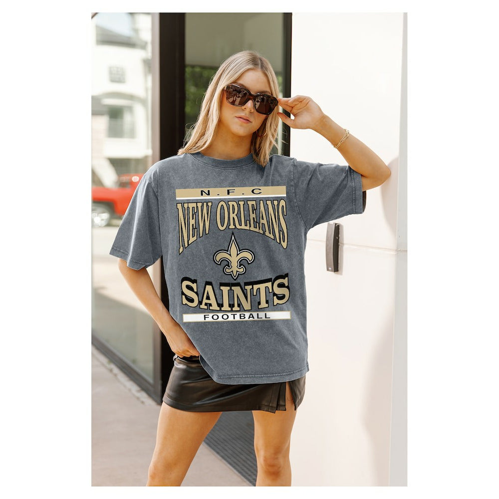 New Orleans Saints Gameday Couture Women's Oversized Classic Grind Washed T-Shirt | NFL Near me
