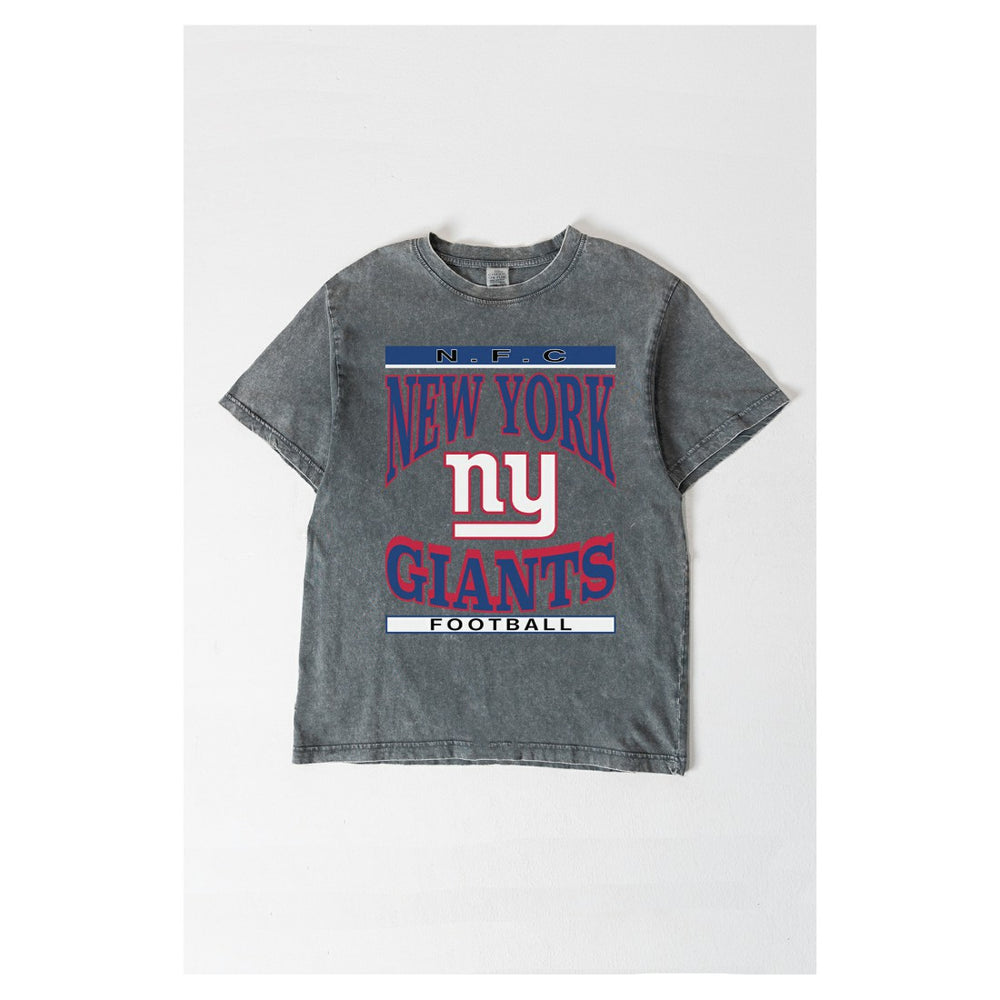 New York Giants Gameday Couture Women's Oversized Classic Grind Washed T-Shirt | NFL US