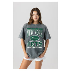 New York Jets Gameday Couture Women's Oversized Classic Grind Washed T-Shirt | NFL New