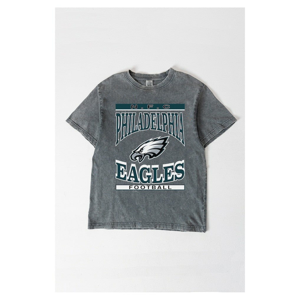 Philadelphia Eagles Gameday Couture Women's Oversized Classic Grind Washed T-Shirt | NFL New