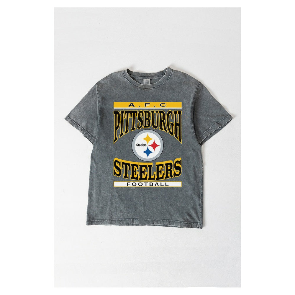Pittsburgh Steelers Gameday Couture Women's Oversized Classic Grind Washed T-Shirt | NFL Online