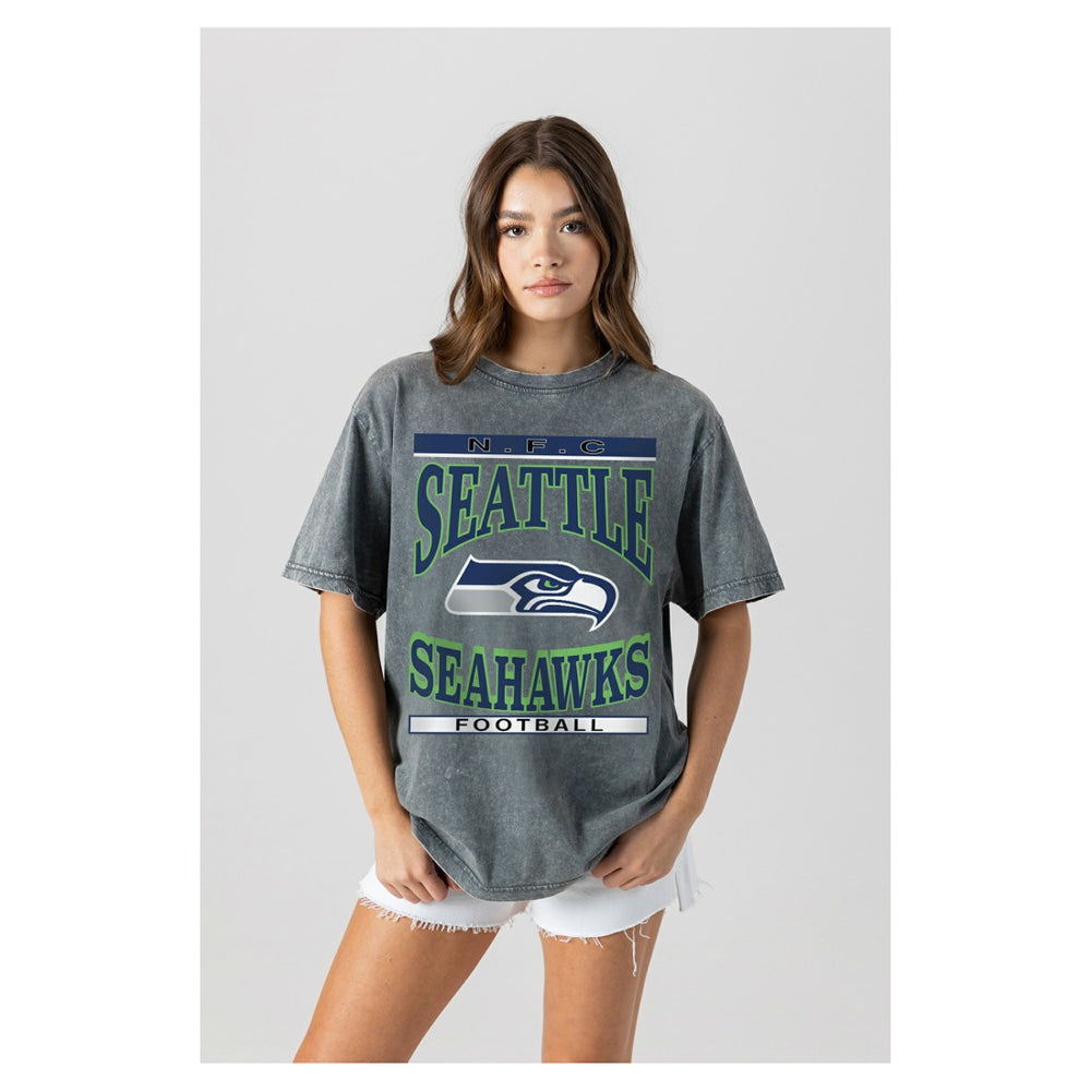 Seattle Seahawks Gameday Couture Women's Oversized Classic Grind Washed T-Shirt | NFL Sale
