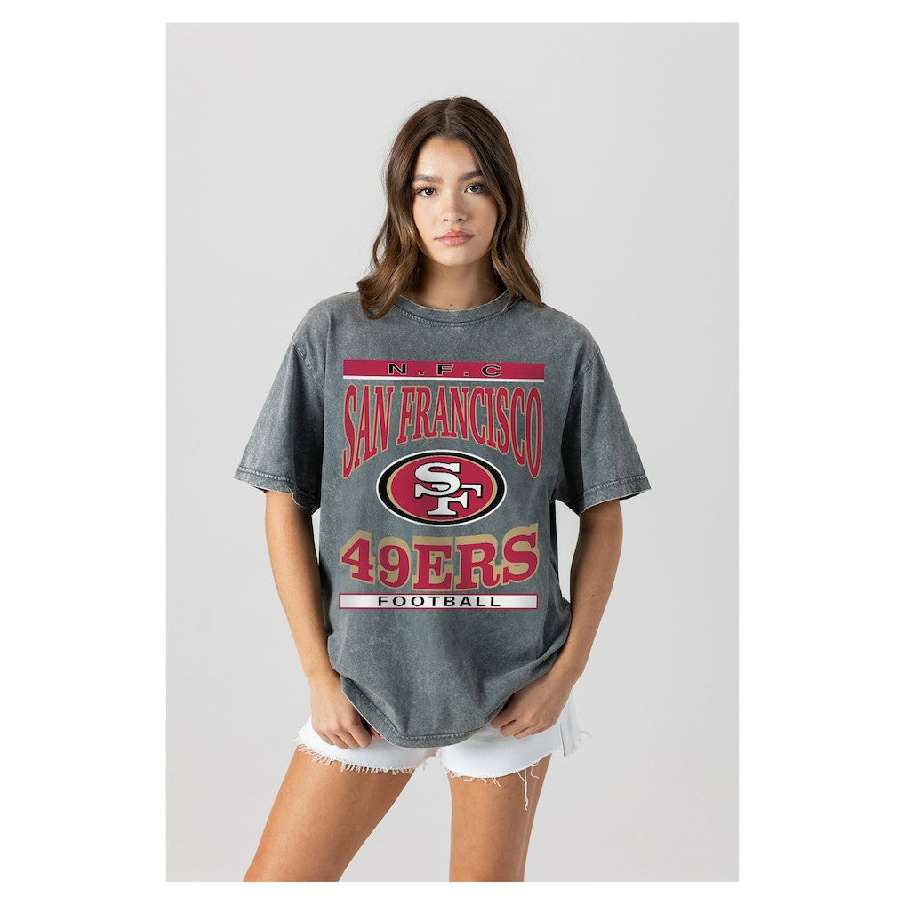 San Francisco 49ers Gameday Couture Women's Oversized Classic Grind Washed T-Shirt | NFL Near me