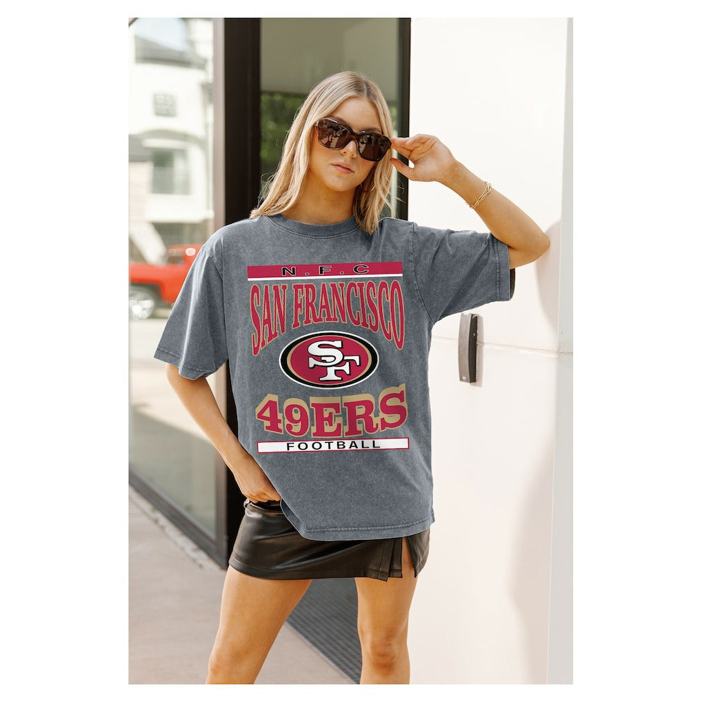 San Francisco 49ers Gameday Couture Women's Oversized Classic Grind Washed T-Shirt | NFL Near me
