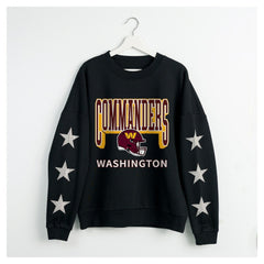 Washington Commanders Gameday Couture Women's Pure Victory Rhinestud Star-Sleeve Pullover Sweatshirt | NFL Hot