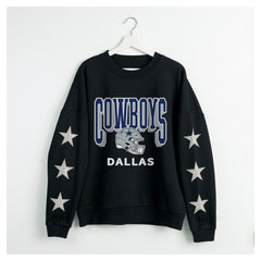 Dallas Cowboys Gameday Couture Women's Pure Victory Rhinestud Star-Sleeve Pullover Sweatshirt | NFL Hot