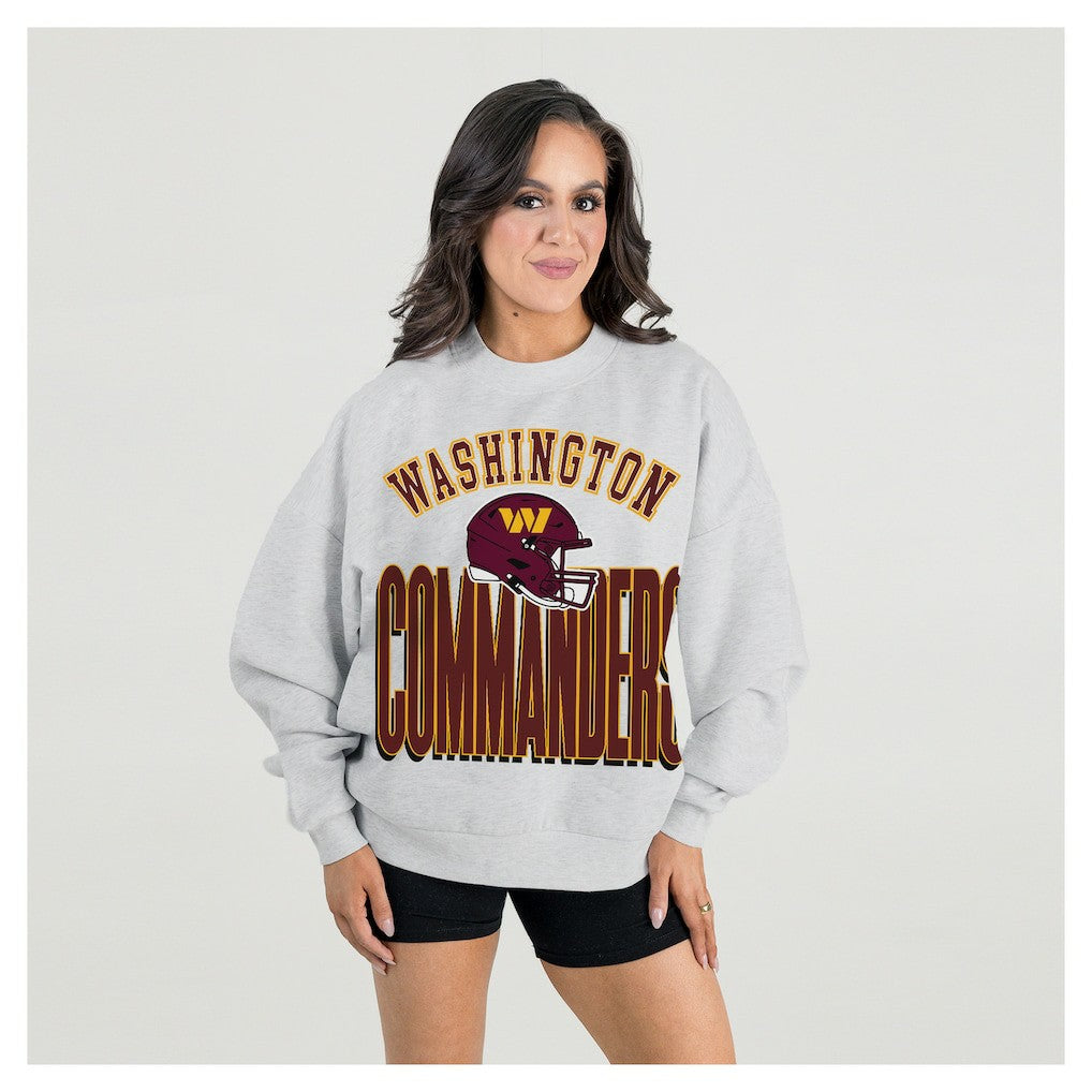 Washington Commanders Gameday Couture Women's Fierce Focus Premium Oversized Fleece Pullover Sweatshirt | NFL Hot