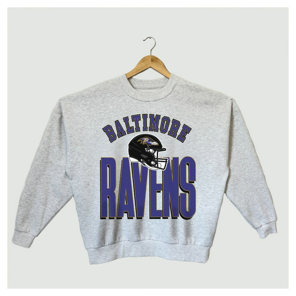 Baltimore Ravens Gameday Couture Women's Fierce Focus Premium Oversized Fleece Pullover Sweatshirt | NFL Online