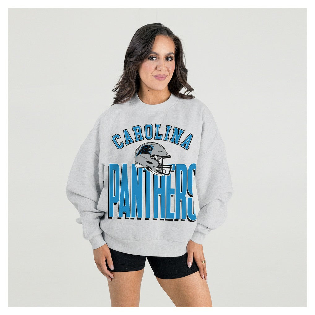 Carolina Panthers Gameday Couture Women's Fierce Focus Premium Oversized Fleece Pullover Sweatshirt | NFL Discount
