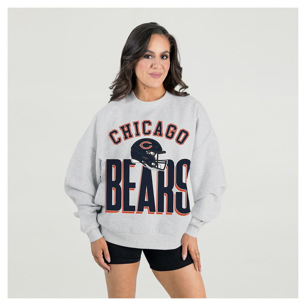 Chicago Bears Gameday Couture Women's Fierce Focus Premium Oversized Fleece Pullover Sweatshirt | NFL Hot