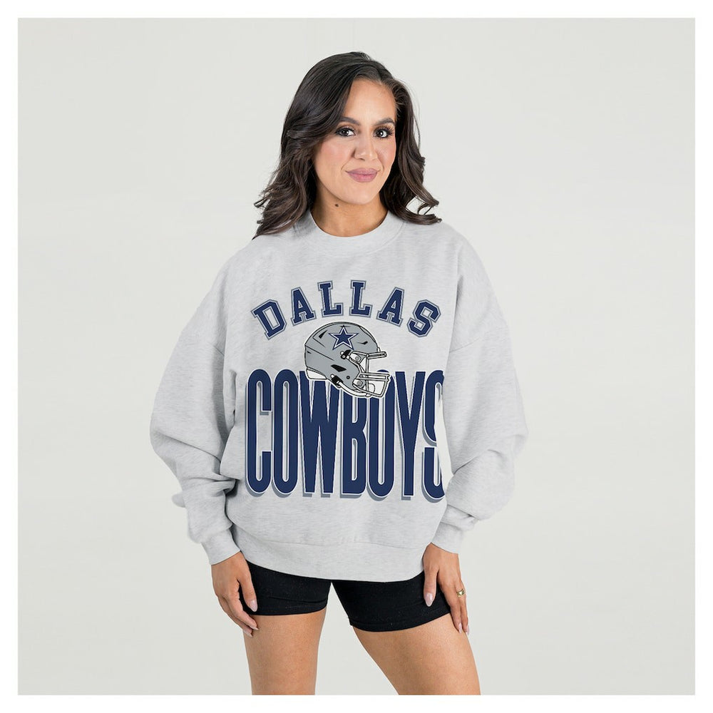 Dallas Cowboys Gameday Couture Women's Fierce Focus Premium Oversized Fleece Pullover Sweatshirt | NFL New