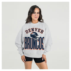 Denver Broncos Gameday Couture Women's Fierce Focus Premium Oversized Fleece Pullover Sweatshirt | NFL Online
