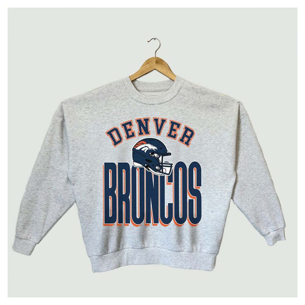 Denver Broncos Gameday Couture Women's Fierce Focus Premium Oversized Fleece Pullover Sweatshirt | NFL Online
