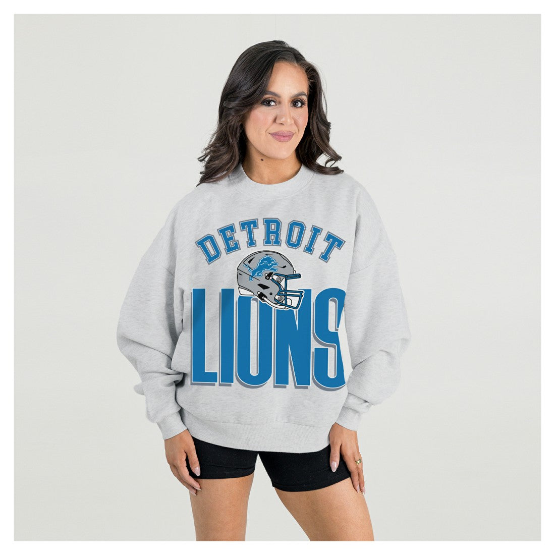 Detroit Lions Gameday Couture Women's Fierce Focus Premium Oversized Fleece Pullover Sweatshirt | NFL Discount