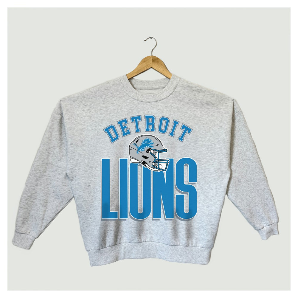Detroit Lions Gameday Couture Women's Fierce Focus Premium Oversized Fleece Pullover Sweatshirt | NFL Discount