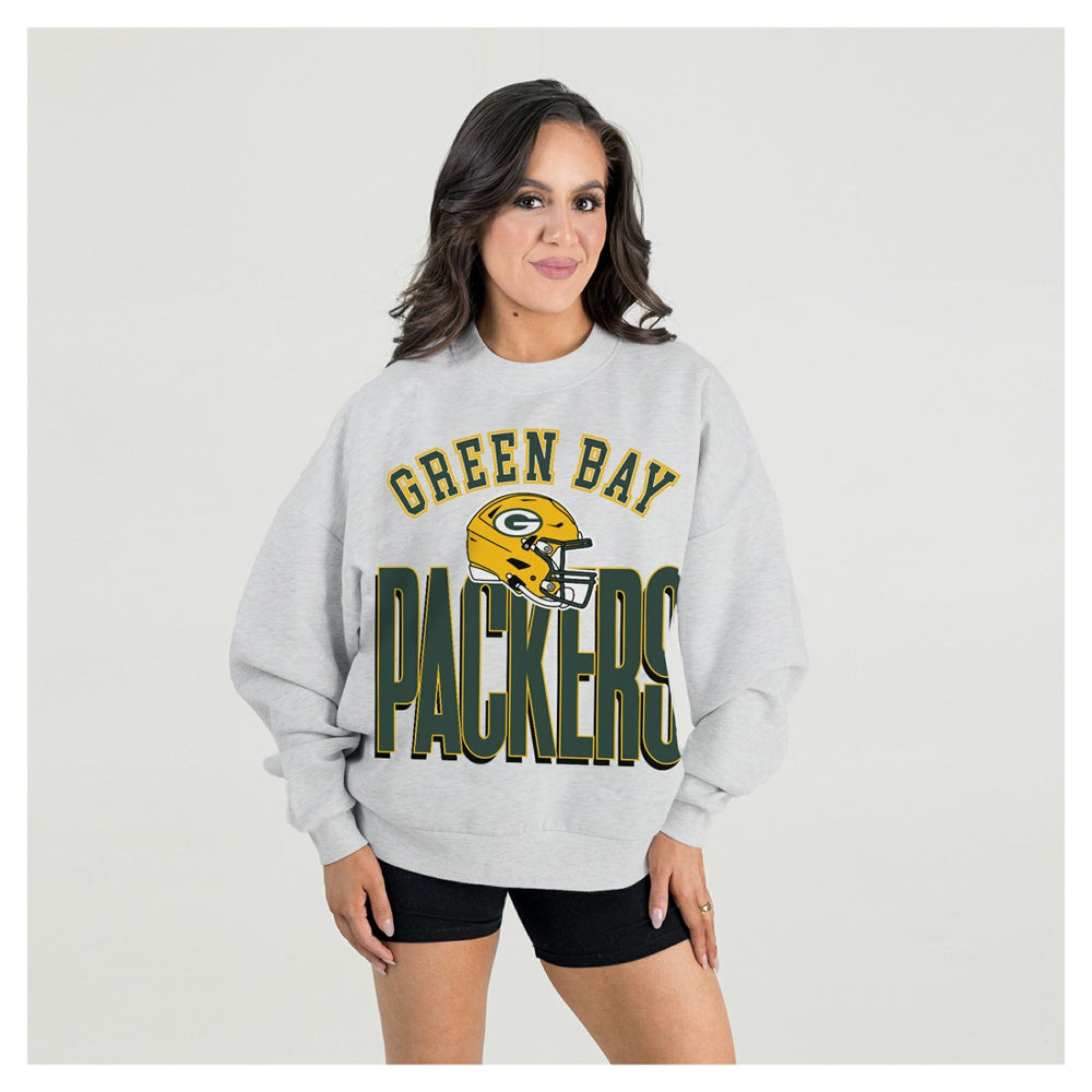 Green Bay Packers Gameday Couture Women's Fierce Focus Premium Oversized Fleece Pullover Sweatshirt | NFL Discount