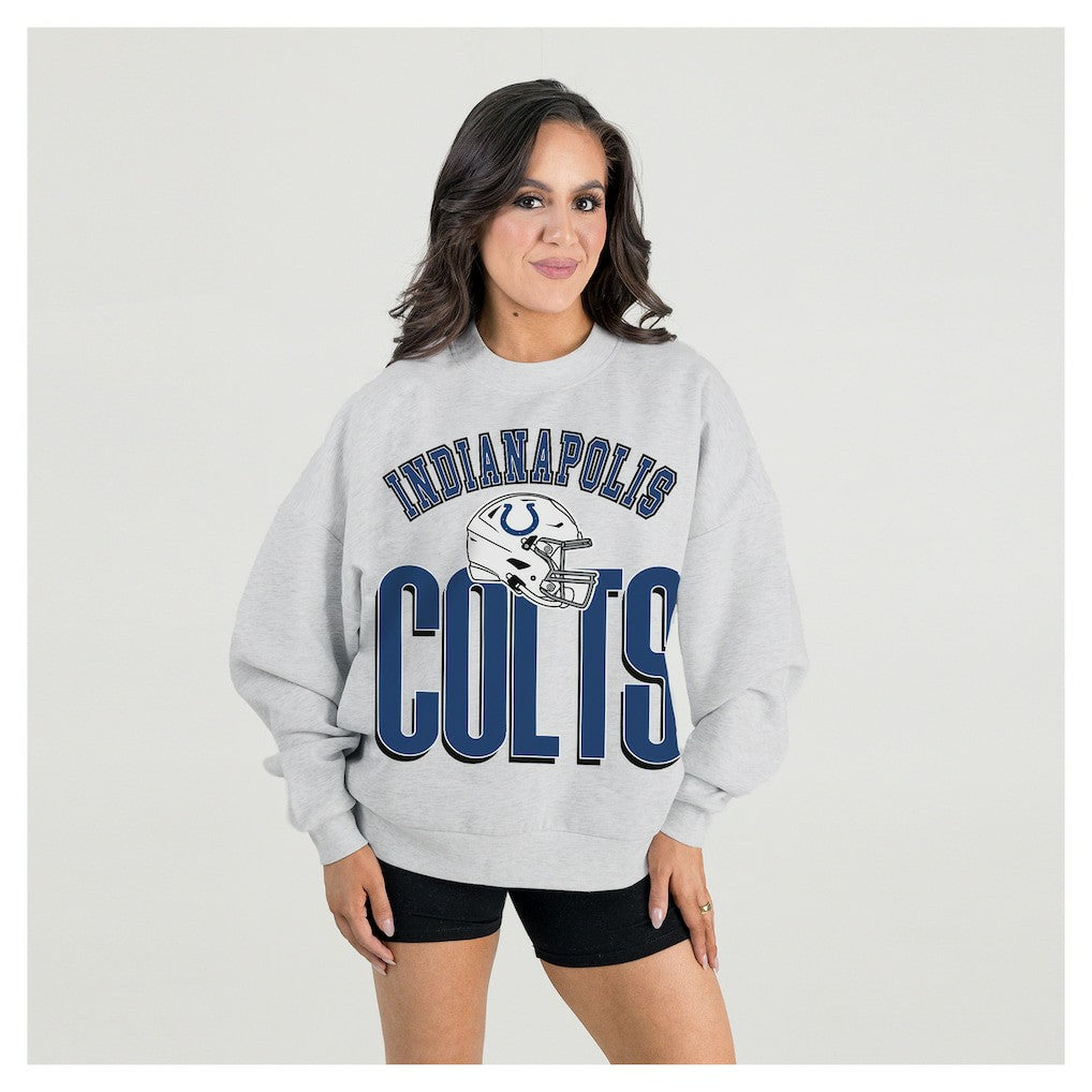 Indianapolis Colts Gameday Couture Women's Fierce Focus Premium Oversized Fleece Pullover Sweatshirt | NFL Sale