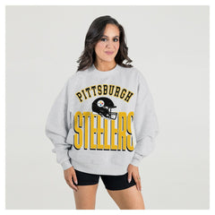 Pittsburgh Steelers Gameday Couture Women's Fierce Focus Premium Oversized Fleece Pullover Sweatshirt | NFL Near me