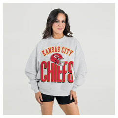 Kansas City Chiefs Gameday Couture Women's Fierce Focus Premium Oversized Fleece Pullover Sweatshirt | NFL Online