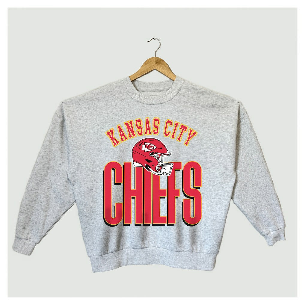 Kansas City Chiefs Gameday Couture Women's Fierce Focus Premium Oversized Fleece Pullover Sweatshirt | NFL Online
