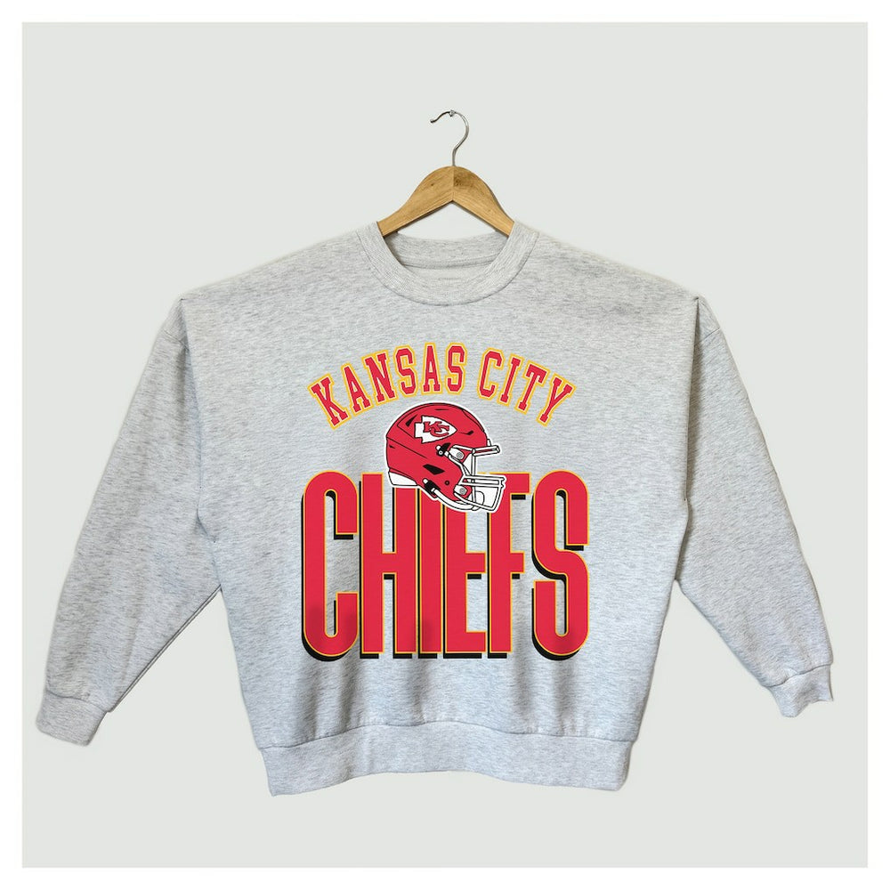 Kansas City Chiefs Gameday Couture Women's Fierce Focus Premium Oversized Fleece Pullover Sweatshirt | NFL Online