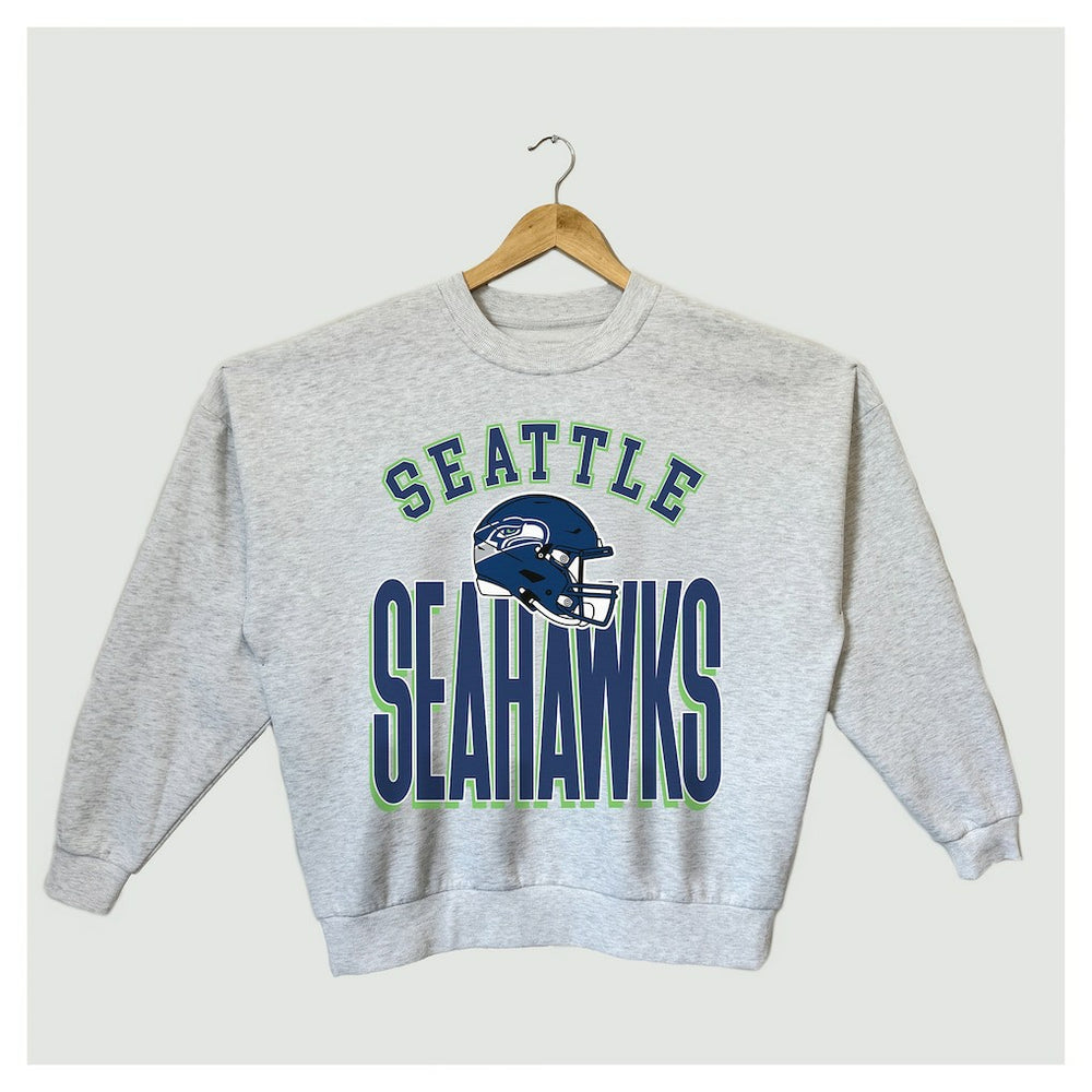 Seattle Seahawks Gameday Couture Women's Fierce Focus Premium Oversized Fleece Pullover Sweatshirt | NFL Sale