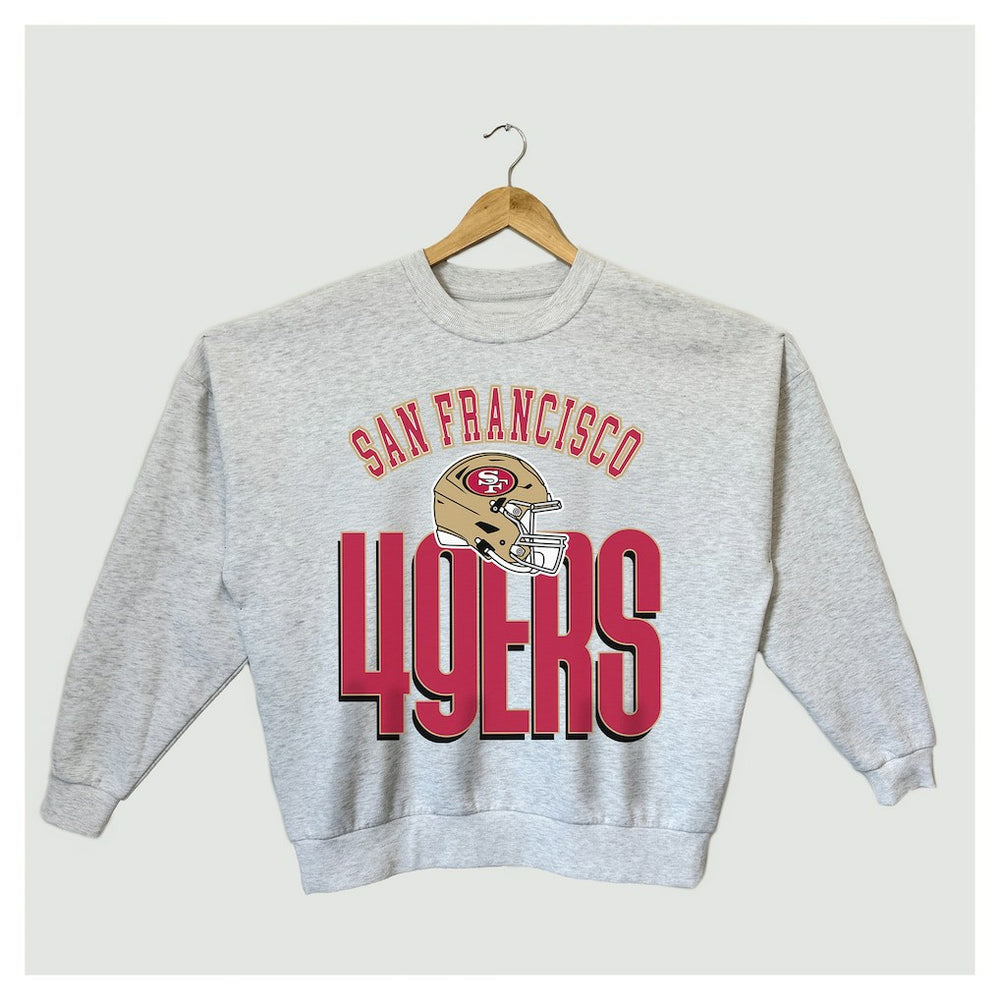 San Francisco 49ers Gameday Couture Women's Fierce Focus Premium Oversized Fleece Pullover Sweatshirt | NFL Outlet