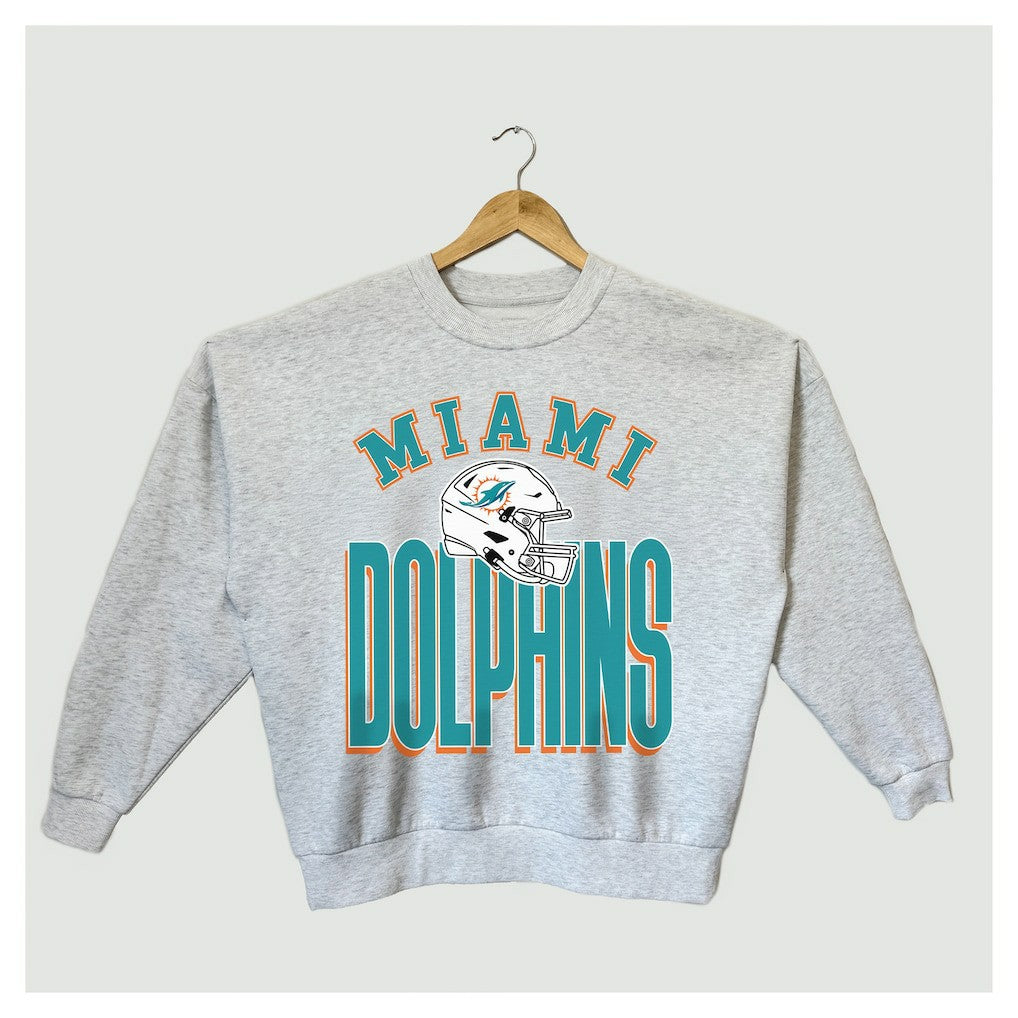 Miami Dolphins Gameday Couture Women's Fierce Focus Premium Oversized Fleece Pullover Sweatshirt | NFL Online