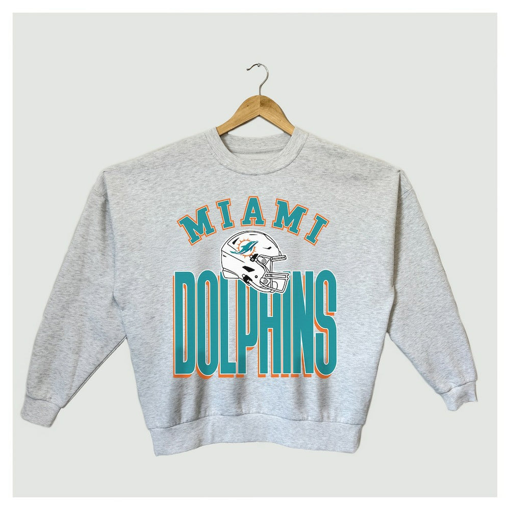 Miami Dolphins Gameday Couture Women's Fierce Focus Premium Oversized Fleece Pullover Sweatshirt | NFL Online
