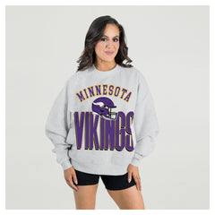 Minnesota Vikings Gameday Couture Women's Fierce Focus Premium Oversized Fleece Pullover Sweatshirt | NFL Discount
