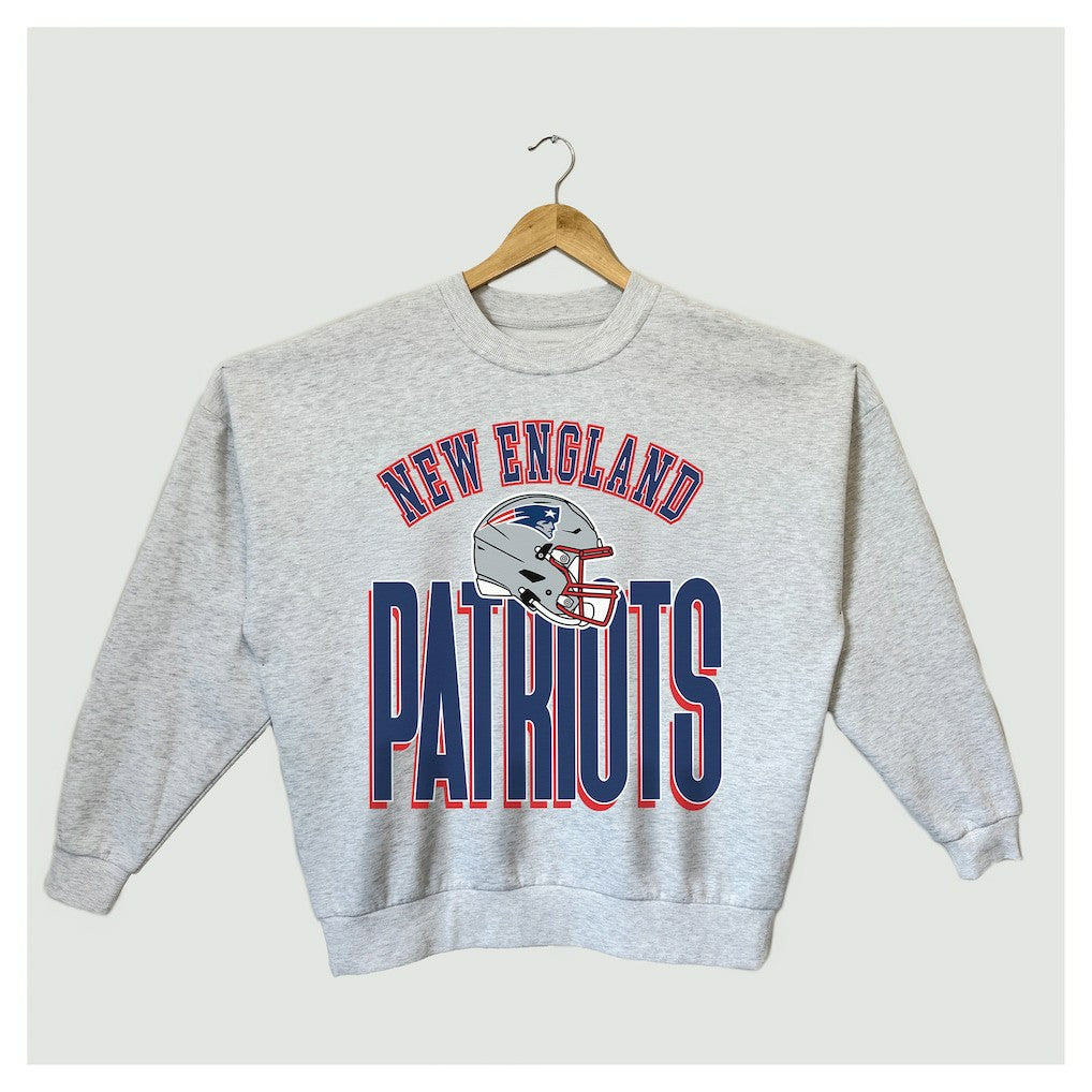 New England Patriots Gameday Couture Women's Fierce Focus Premium Oversized Fleece Pullover Sweatshirt | NFL Sale