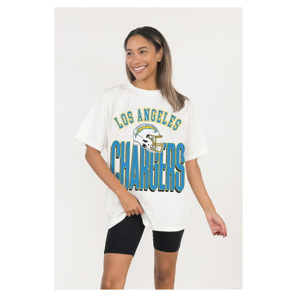 Los Angeles Chargers Gameday Couture Women's Oversized Classic Fierce Focus T-Shirt | NFL Discount