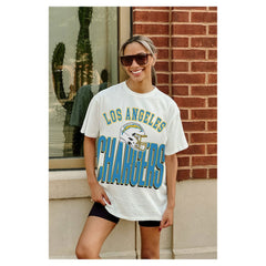 Los Angeles Chargers Gameday Couture Women's Oversized Classic Fierce Focus T-Shirt | NFL Discount