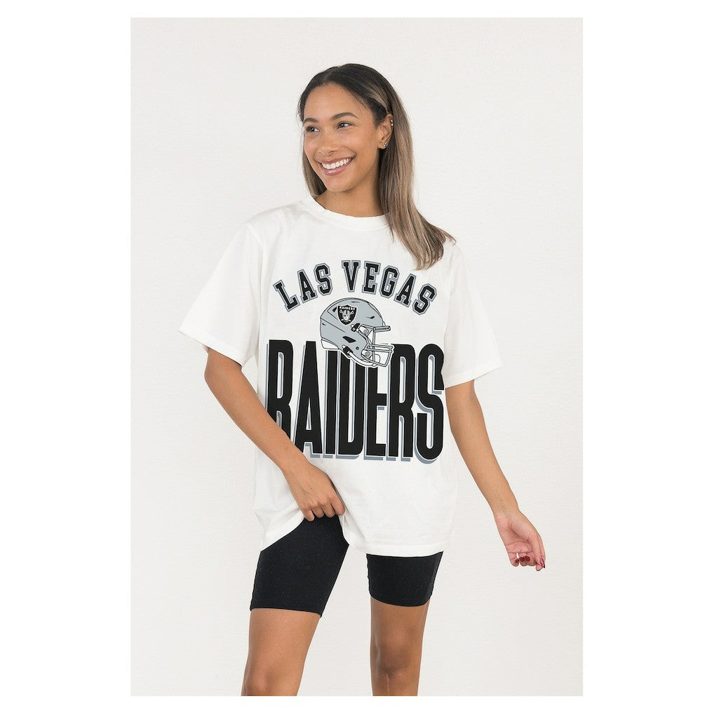 Las Vegas Raiders Gameday Couture Women's Oversized Classic Fierce Focus T-Shirt | NFL Near me