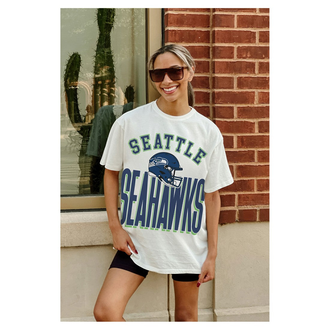 Seattle Seahawks Gameday Couture Women's Oversized Classic Fierce Focus T-Shirt | NFL Online