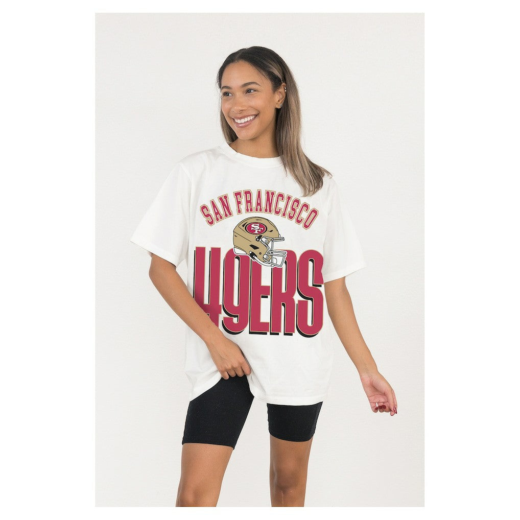 San Francisco 49ers Gameday Couture Women's Oversized Classic Fierce Focus T-Shirt | NFL New