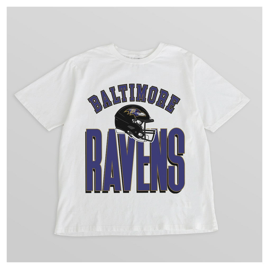 Baltimore Ravens Gameday Couture Women's Oversized Classic Fierce Focus T-Shirt | NFL Outlet