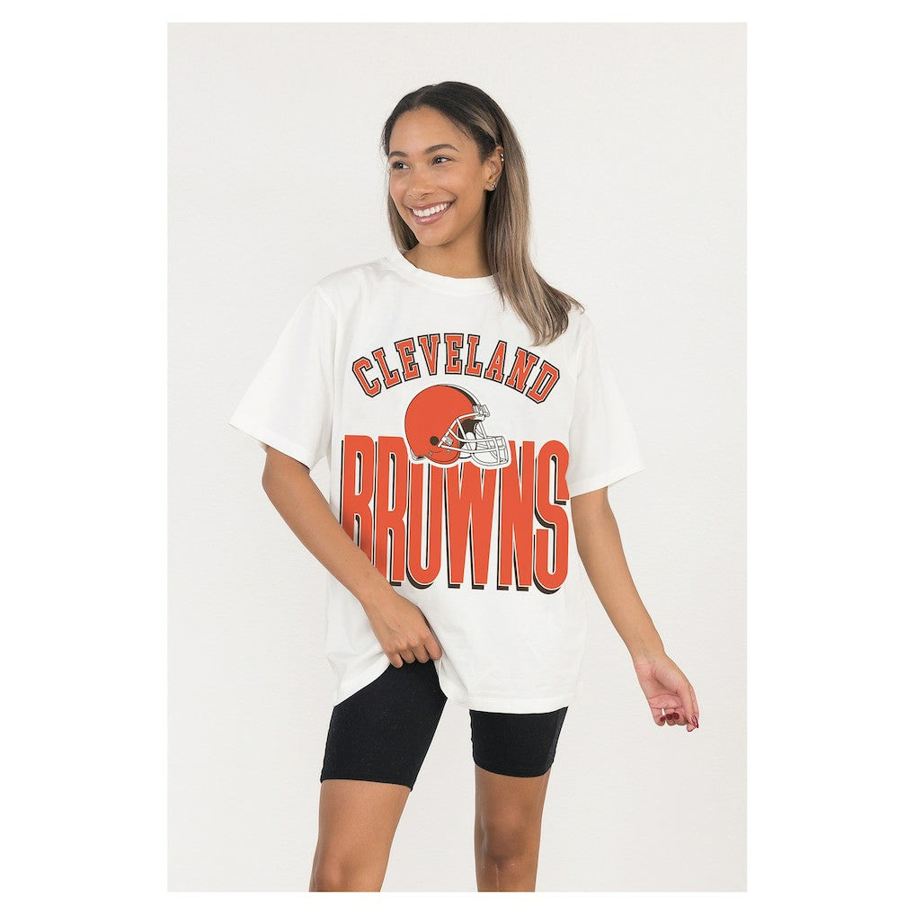 Cleveland Browns Gameday Couture Women's Oversized Classic Fierce Focus T-Shirt | NFL Discount