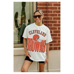 Cleveland Browns Gameday Couture Women's Oversized Classic Fierce Focus T-Shirt | NFL Discount