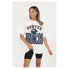 Denver Broncos Gameday Couture Women's Oversized Classic Fierce Focus T-Shirt | NFL Outlet