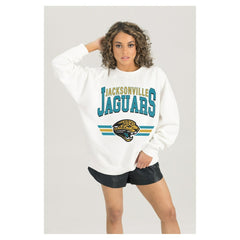 Jacksonville Jaguars Gameday Couture Women's Swift Strike Premium Oversized Fleece Pullover Sweatshirt | NFL US