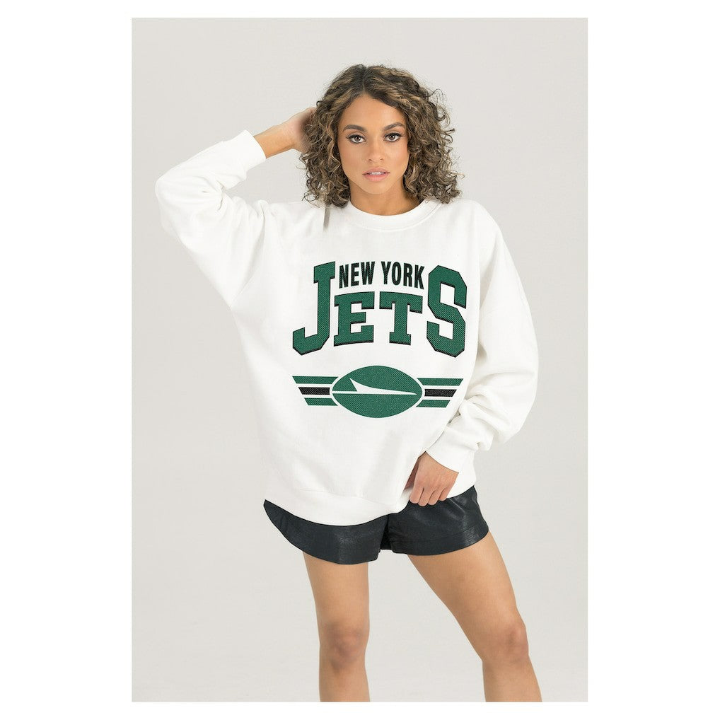 New York Jets Gameday Couture Women's Swift Strike Premium Oversized Fleece Pullover Sweatshirt | NFL Near me